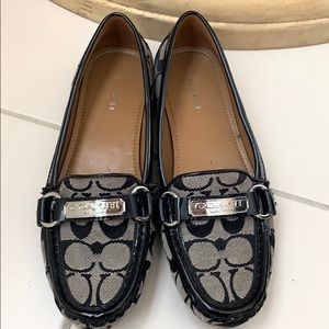 Coach flats black and canvas leather 7.5